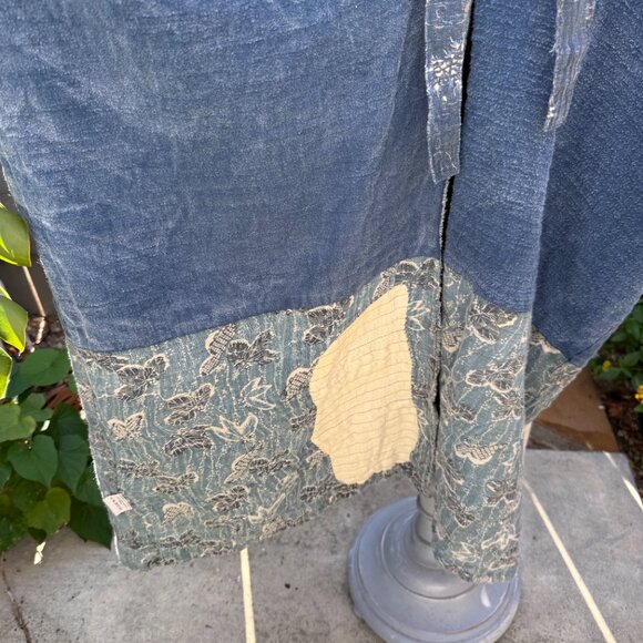 Magnolia Pearl Denim Blue Linen Good Fortune Kimono - Picture 13 of 16